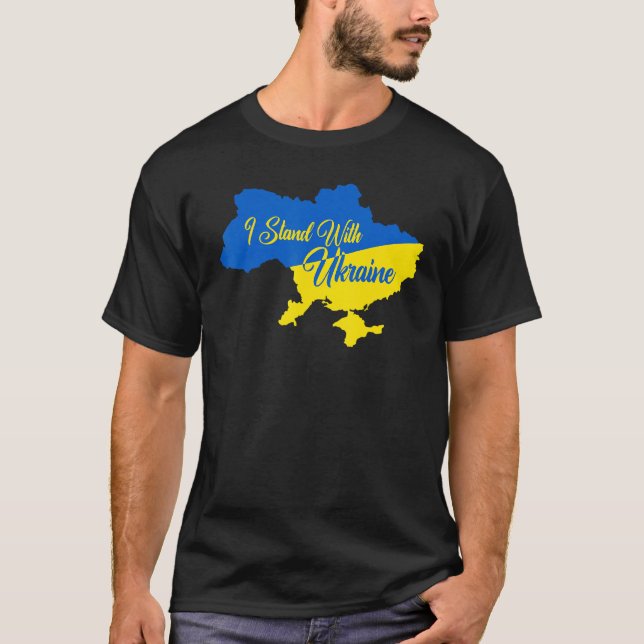 Camiseta Eu Fico Com O Mapa Da Ucrânia (Frente)
