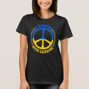 Camiseta Eu fico com o símbolo de paz da Ucrânia