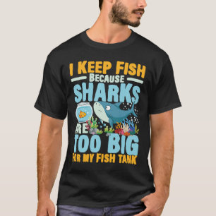 Camiseta Eu Fico Com Peixe Porque Os Tubarões São Grandes D