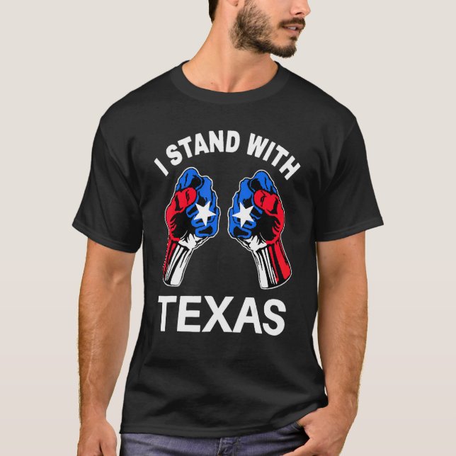Camiseta Eu fico com Texas Flag Texan Pride Boxing (Frente)