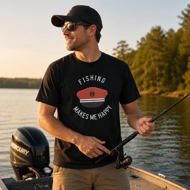 Camiseta Eu Fico Feliz com Pesca (Criador carregado)