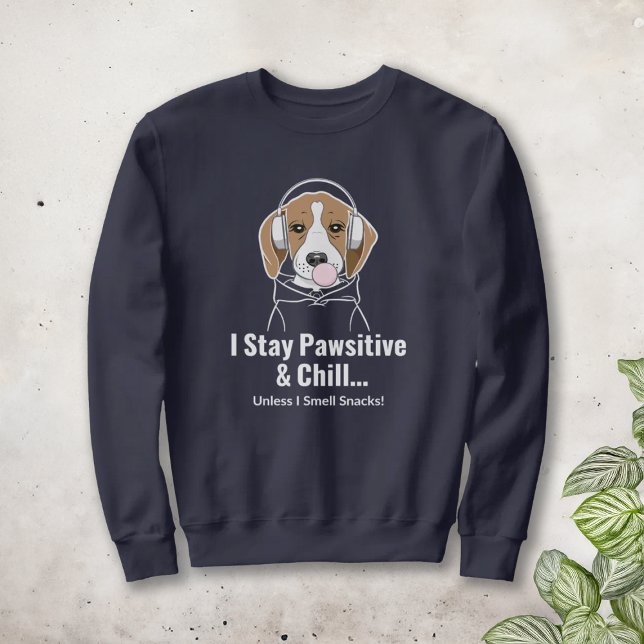 Camiseta Eu fico pawsitivo e esfrio o cachorro beagle engra (Criador carregado)