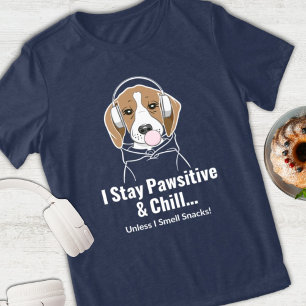 Camiseta Eu fico pawsitivo e resfrio cachorro engraçado
