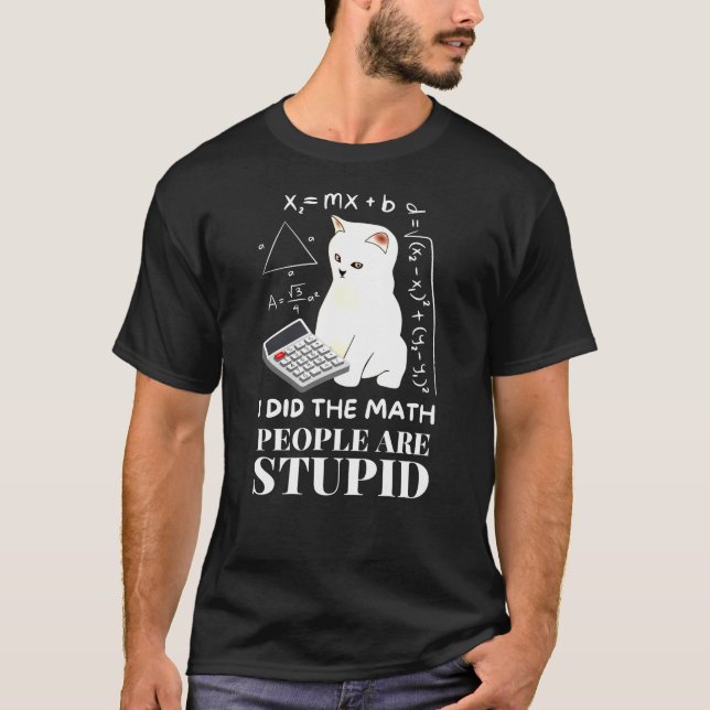 Camiseta Eu Fiz Um Gato Engraçado De Matemática (Frente)