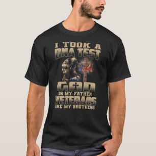 Camiseta Eu Fiz Um Teste De DNA Deus É Meu Pai Veteranos 