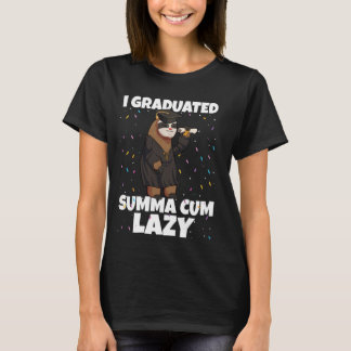 Camiseta Eu Formei Summa Cum Lazy Funny Formando Sloth Grad