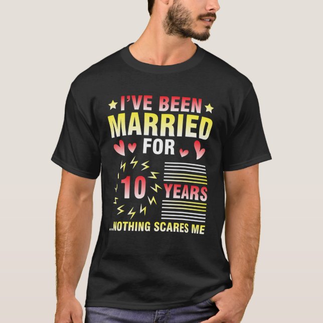 Camiseta Eu fui casado há 10 anos, nada (Frente)