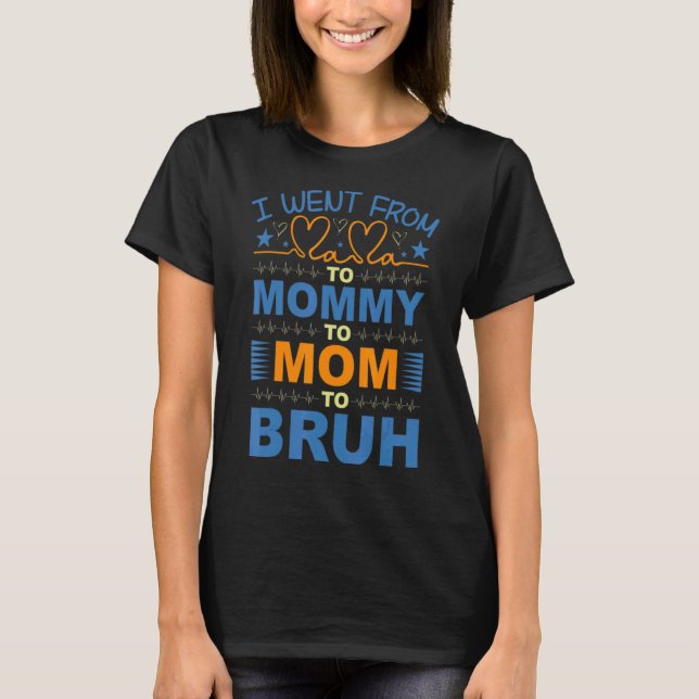 Camiseta Eu Fui Da Mãe Para A Mamãe Para A Mãe Para Bruh Am (Frente)