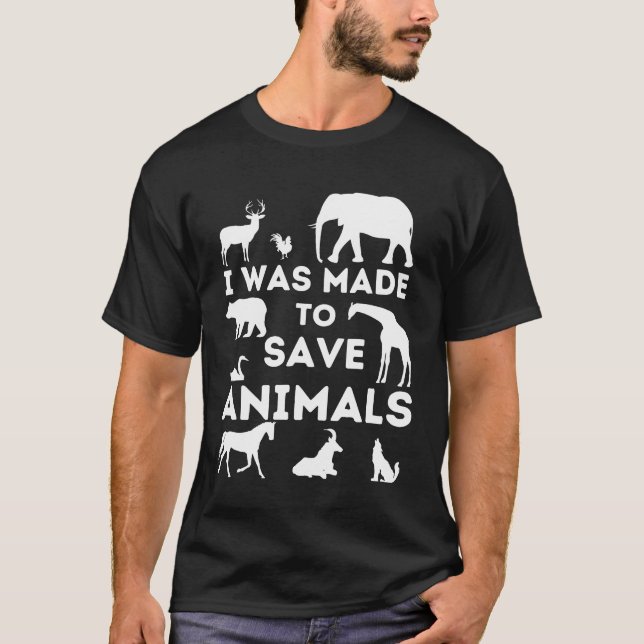 Camiseta Eu Fui Feito Para Salvar Animais Resgate De Animai (Frente)