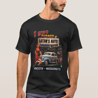 Camiseta Eu Fui Queimado No Satã Reparo Automático O Diabo