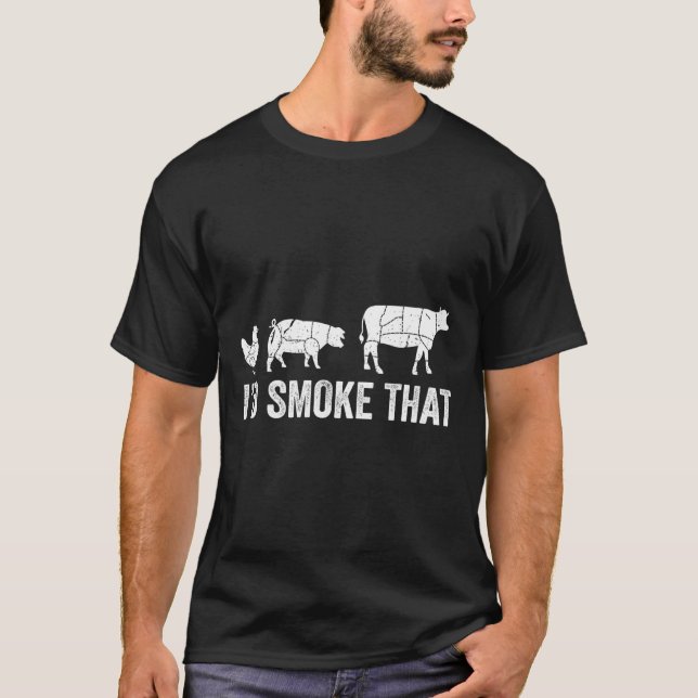 Camiseta Eu Fumaria Aquele Chef Fumante De Churrasco Divert (Frente)