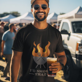 Camiseta Eu Fumaria Essas Ferramentas de Churrasco Tipograf