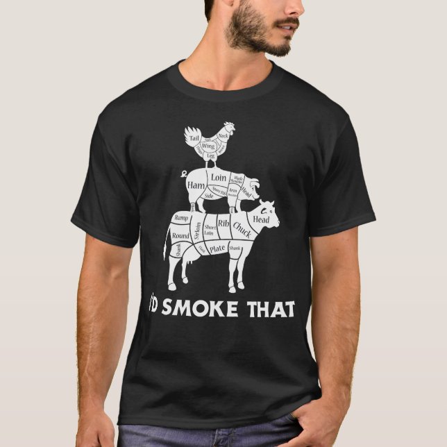Camiseta Eu fumaria isso - presente engraçado de CHURRASCO (Frente)