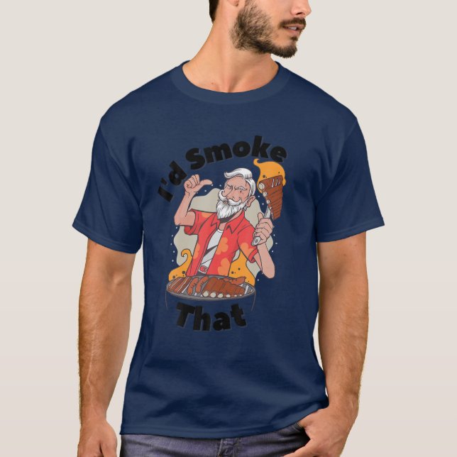 Camiseta Eu fumaria isso | Teto Engraçado de CHURRASCO (Frente)