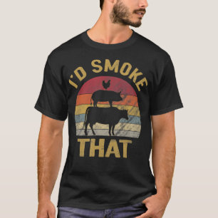 Camiseta Eu Fumava Que O Engraçado CHURRASCO De Carne Fuma