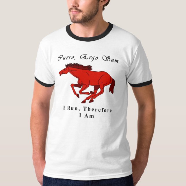 Camiseta Eu funciono, conseqüentemente eu sou (design do (Frente)
