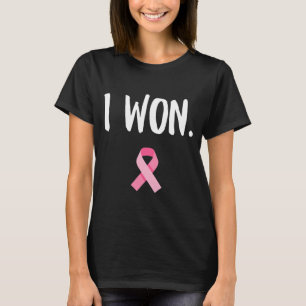 Camiseta Eu Ganhei Cancer De Sobrevivência De Fita Rosa