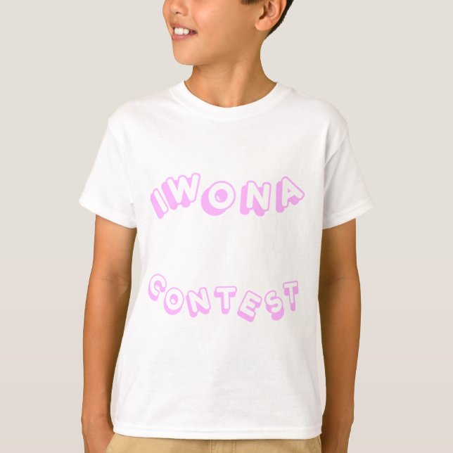 Camiseta Eu ganhei um concurso Pastel Pink Kid (Frente)