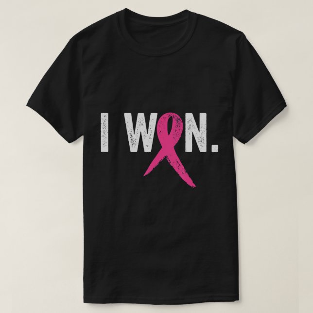 Camiseta Eu Ganho Sensibilização Para O Cancer Da Mama Supo (Frente do Design)