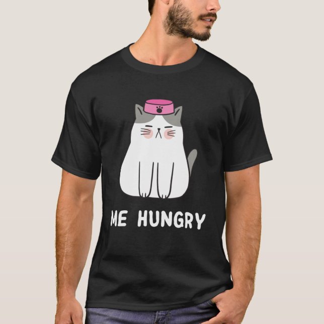 Camiseta Eu, Gato Fome, Querendo Comida (Frente)