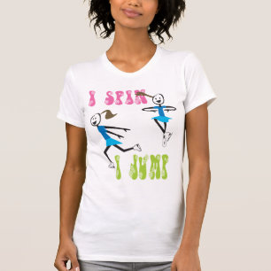 Camiseta eu giro-me salto o T do patinagem no gelo