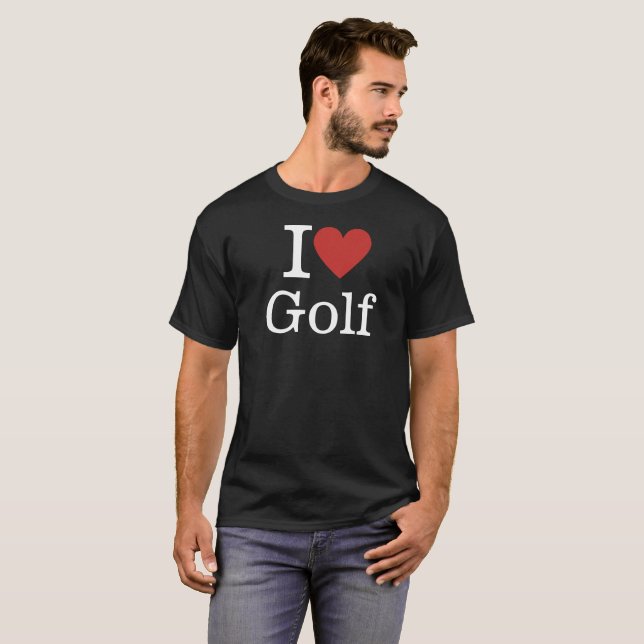 Camiseta Eu ❤️ Golfe para Compro de Golfe Funcionários PERS (Frente Completa)