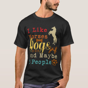 Camiseta Eu Gosto Cavalos Cães Talvez 3 Pessoas Cavaleiro C