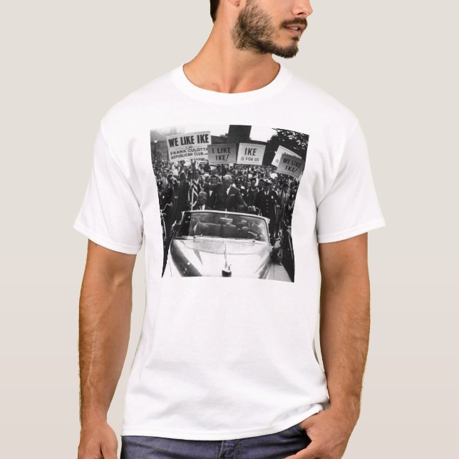 Camiseta Eu gosto da campanha de Ike Dwight D. Eisenhower (Frente)