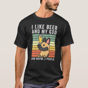 Camiseta Eu Gosto Da Cerveja E Do Meu German shepherd Retro