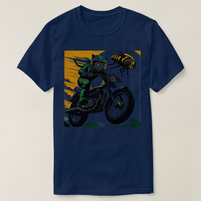 Camiseta Eu gosto da minha moto, meu gato Cicadas Cat 2024  (Frente do Design)