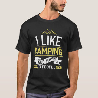 Camiseta Eu Gosto De Acampamento E Talvez De 3 Pessoas