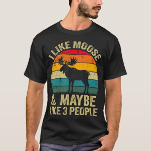 Camiseta Eu Gosto de Alces e Talvez Goste de 3 Pessoas Alce
