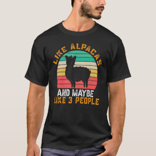 Camiseta Eu Gosto de Alpacas E Talvez Goste de 3 Pessoas L