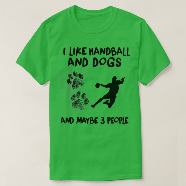 Camiseta Eu Gosto De Andebol E Cachorros De Andebol, Citand (Frente do Design)