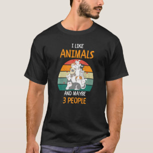 Camiseta Eu gosto de animais e talvez três pessoas