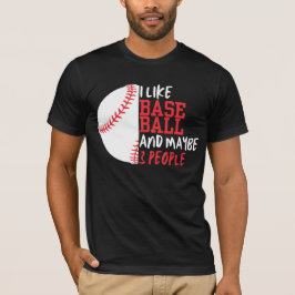 Camiseta Eu Gosto De Baseball E Talvez 3 Pessoas