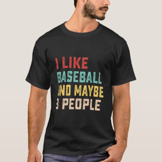 Camiseta Eu Gosto De Baseball E Talvez 3 Pessoas