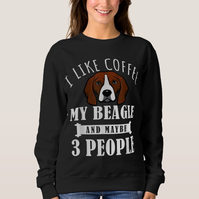 Camiseta Eu Gosto De Beagle Café E Talvez 3 Pessoas De Cach (Frente)