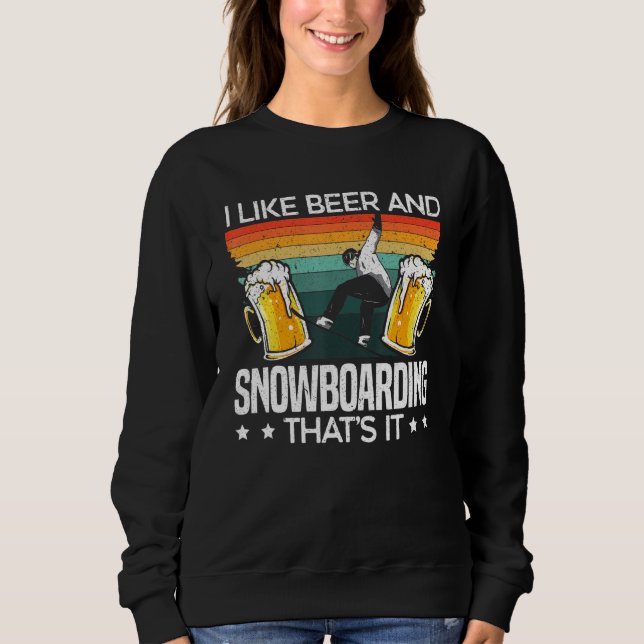 Camiseta Eu Gosto De Beer E Snowboard Que É O Snowboarder (Frente)