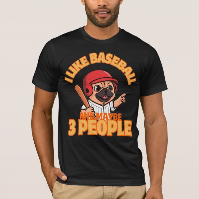 Camiseta Eu gosto de beisebol  (Frente)