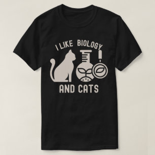 Camiseta Eu Gosto de Biologia e Gatos, Graduado em Biologia
