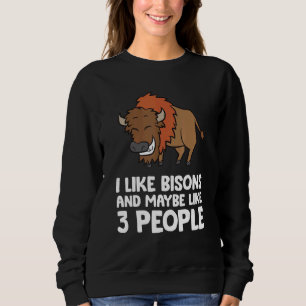 Camiseta Eu Gosto De Bisons E Talvez De 3 Pessoas De Búfalo