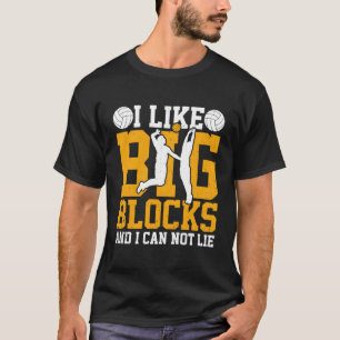 Camiseta Eu Gosto De Blocos Engraçados De Voleibol