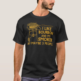 Camiseta Eu Gosto De Bourbon E Meu Fumante E Talvez Três Pe