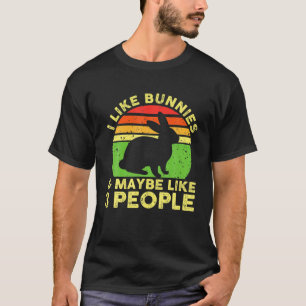 Camiseta Eu Gosto De Bunnies E Talvez Como 3 Pessoas Coelhi