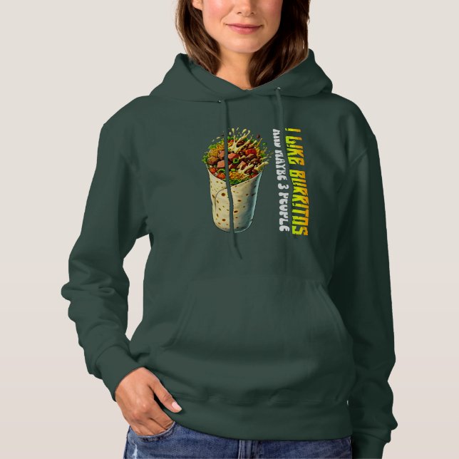 Camiseta Eu gosto de burritos e talvez 3 pessoas (Frente)