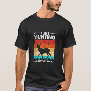 Camiseta Eu Gosto De Caça Talvez 3 Pessoas Duck Engraçado