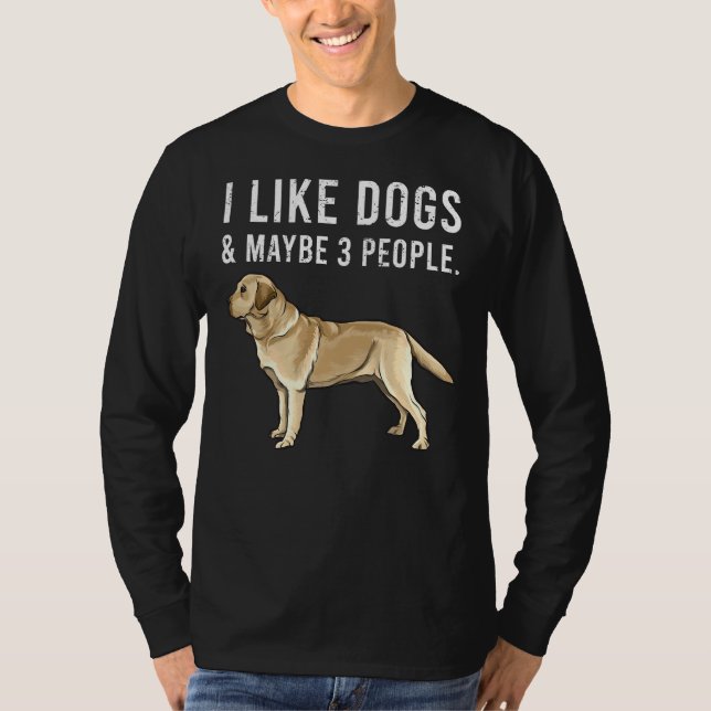 Camiseta Eu Gosto De Cachorros De Retriever De Labrador Ama (Frente)