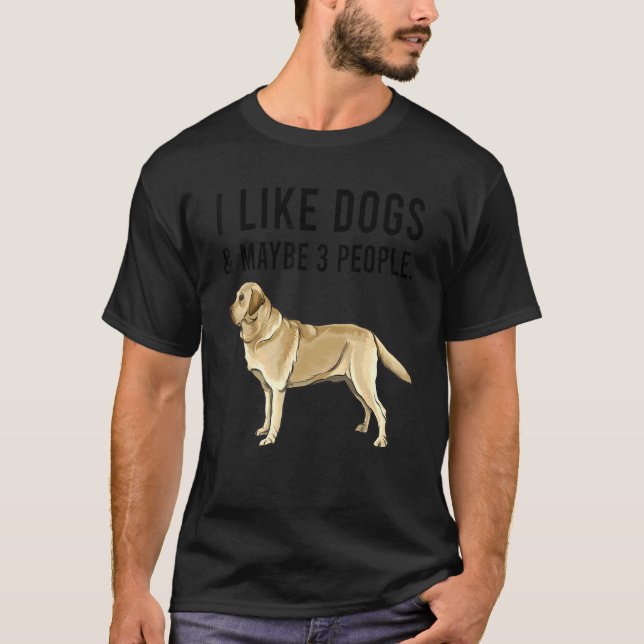 Camiseta Eu Gosto De Cachorros De Retriever De Labrador Ama (Frente)