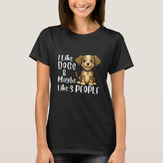 Camiseta Eu Gosto de Cachorros e Talvez 3 Pessoas Amante de